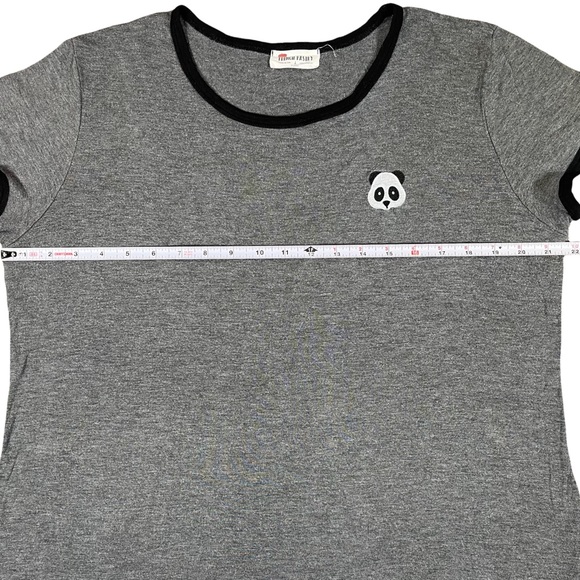 4/$32 French Pastry size Xl panda on front. Black arm cuffs & collar, grey shirt - Picture 5 of 7